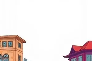 《第七次日落》场景，沙漠公路上第七次落下的橙红色太阳
