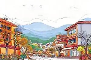 《雪落无声时》场景，深夜路灯下雪花落满整条无人街道